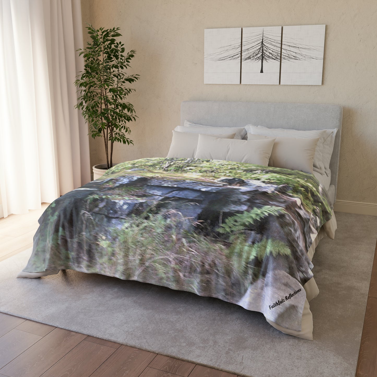 Canyon Falls Nature Scene Blanket