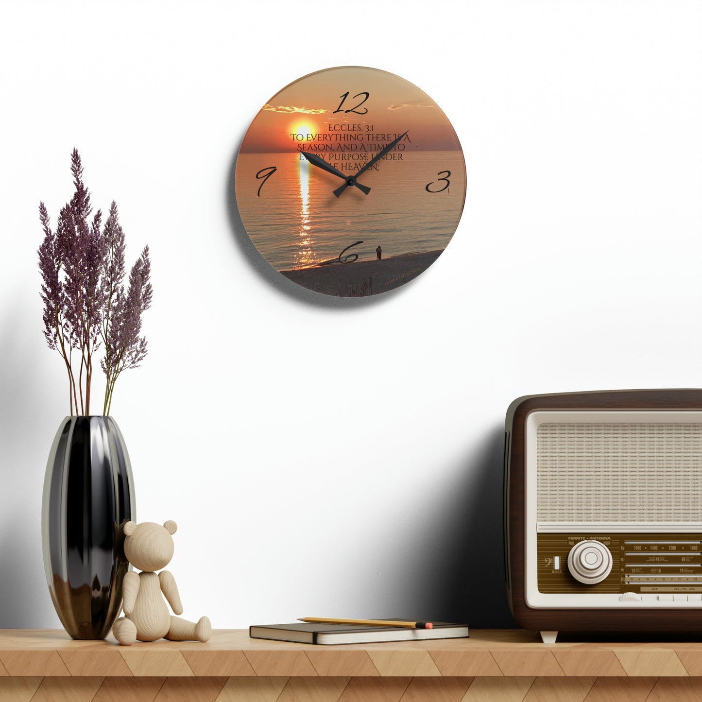 “Faithfulz Reflections” Ecclesiastes 3:1 Acrylic Wall Clock