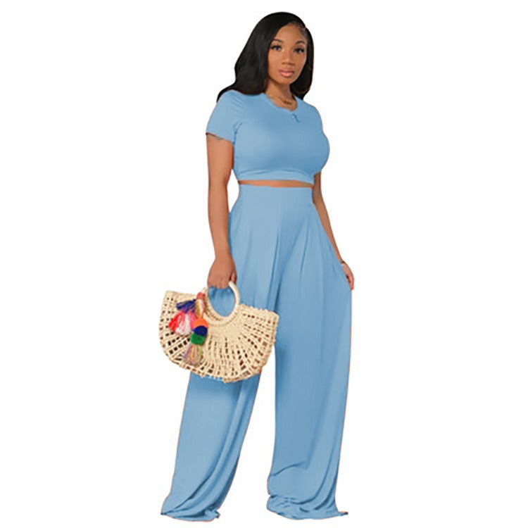 Plus Sized Women’s Casual Wide Leg Two Piece