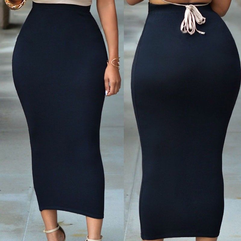 Ladies Sexy Bandage Bodycon High Waist Pencil Skirt