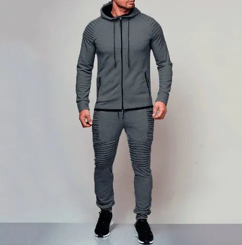 High Street Mens Zippered Hoodie Tracksuit