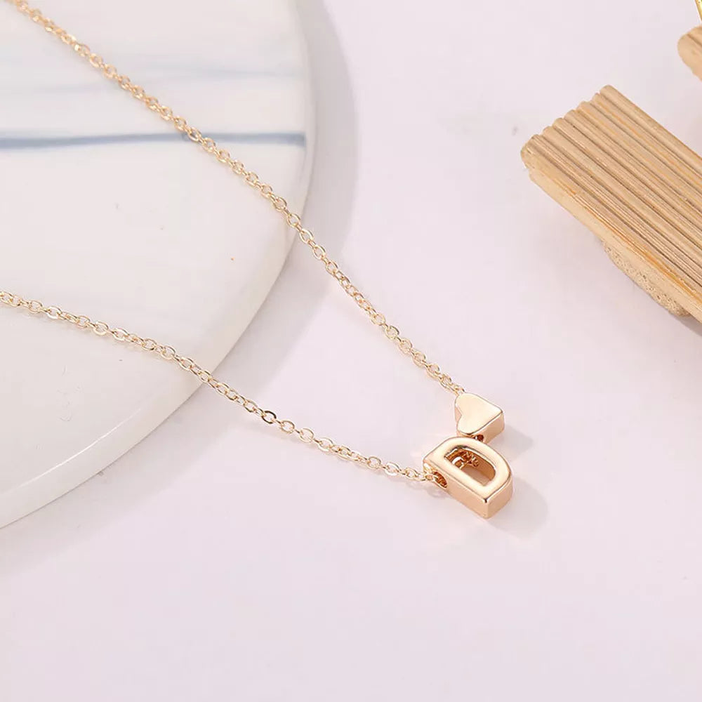 SUMENG Tiny Heart Dainty Initial Choker