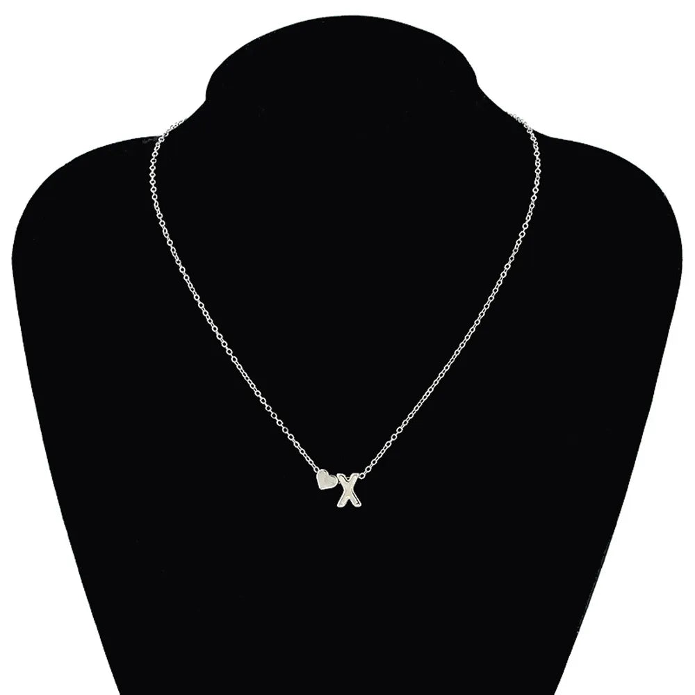 SUMENG Tiny Heart Dainty Initial Choker