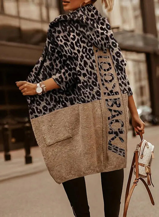 Women’s Knitted Leopard Cardigan Sweater