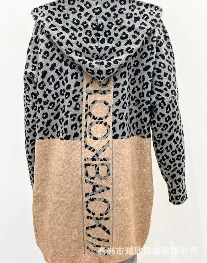 Women’s Knitted Leopard Cardigan Sweater