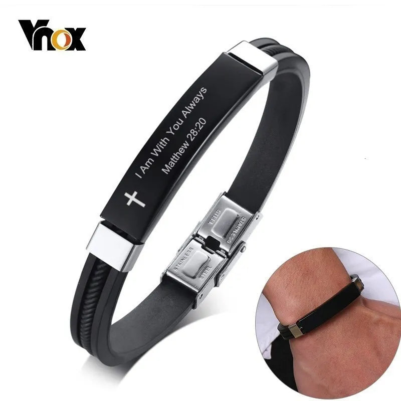 Unisex Vnox Bible Verse Quotes Bracelets with Cross