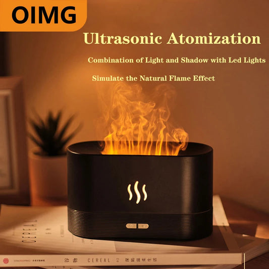 180ML USB Essential Oil Diffuser with Simulation Flame Ultrasonic Humidifier